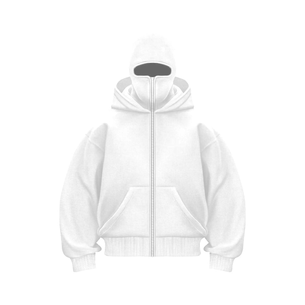 Double Layer Balaclava Hoodie Jacket - Unisex Hip Hop Outerwear Y2K Fashion