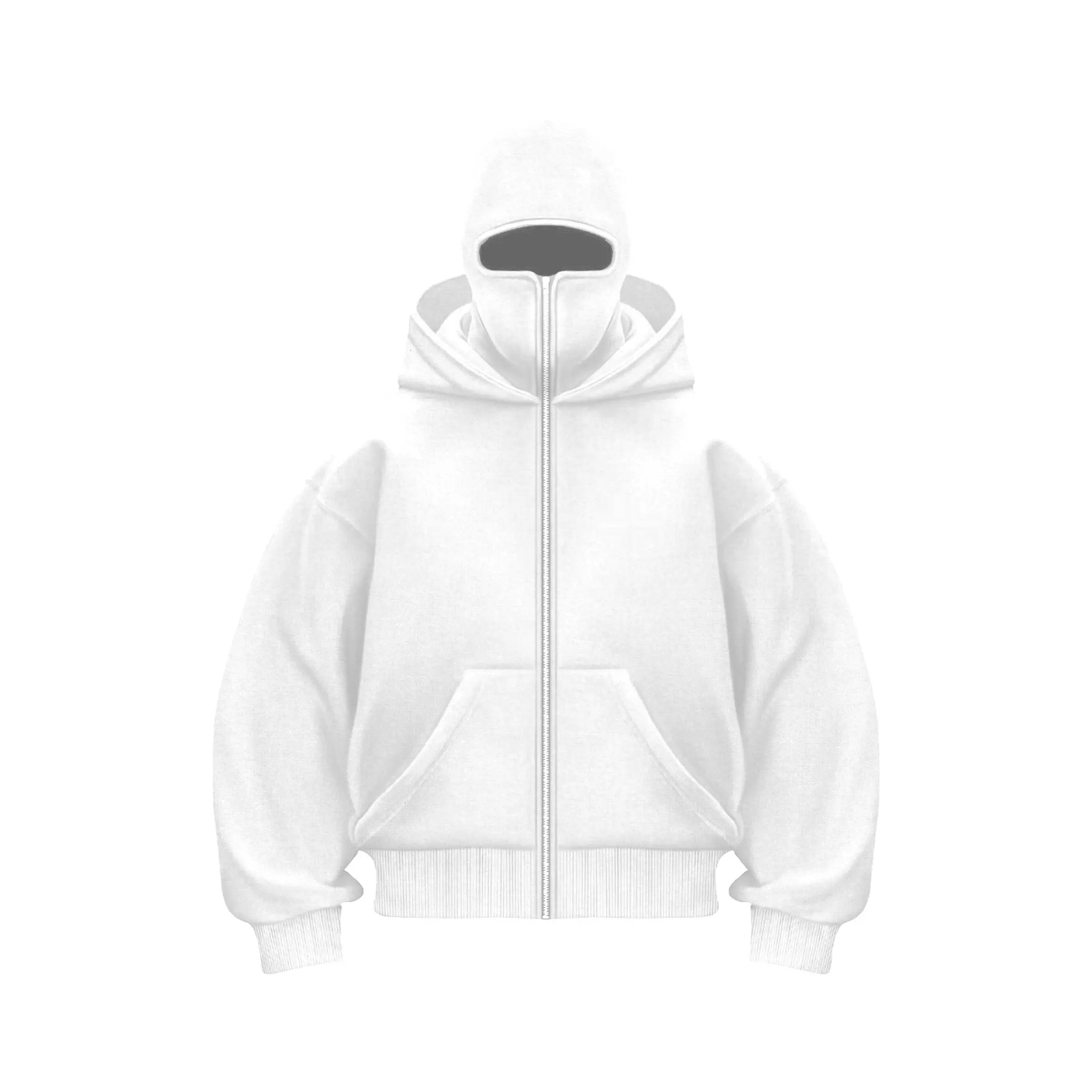 Double Layer Balaclava Hoodie Jacket - Unisex Hip Hop Outerwear Y2K Fashion