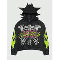 Men's Y2K Graphic Zip-Up Hoodie Sweatshirt - Gothic Long Sleeve Jacket for Streetwear and Alternative Fashion