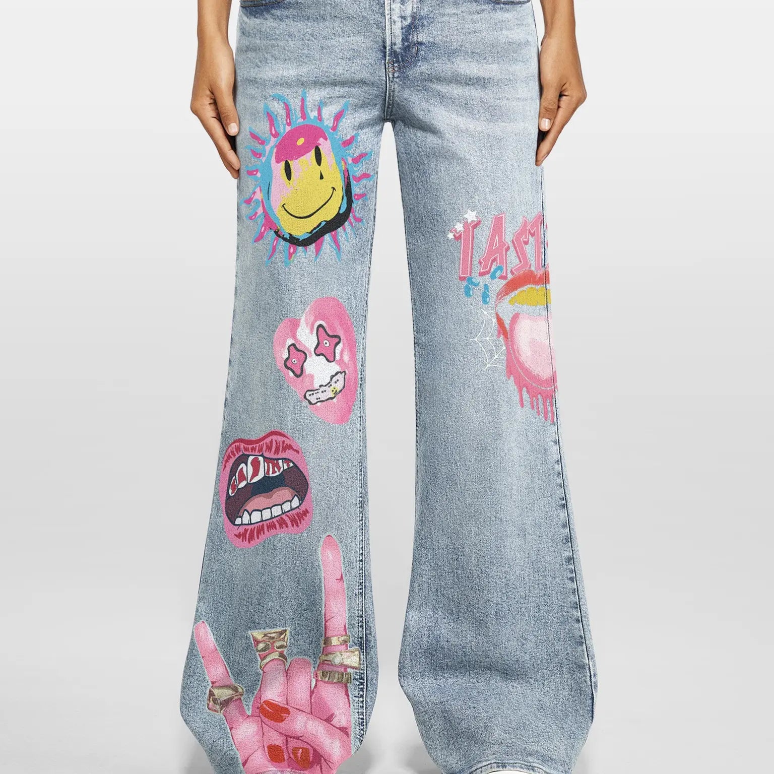 Jr Jeanius Women's High Waist Stretch Vintage Blue Denim Jorts with Button Fly Closure and Printed Details, Slim Fit Straight Wide Leg Design, Pearl Cotton Fabric, Light Wash Summer Casual Wear
