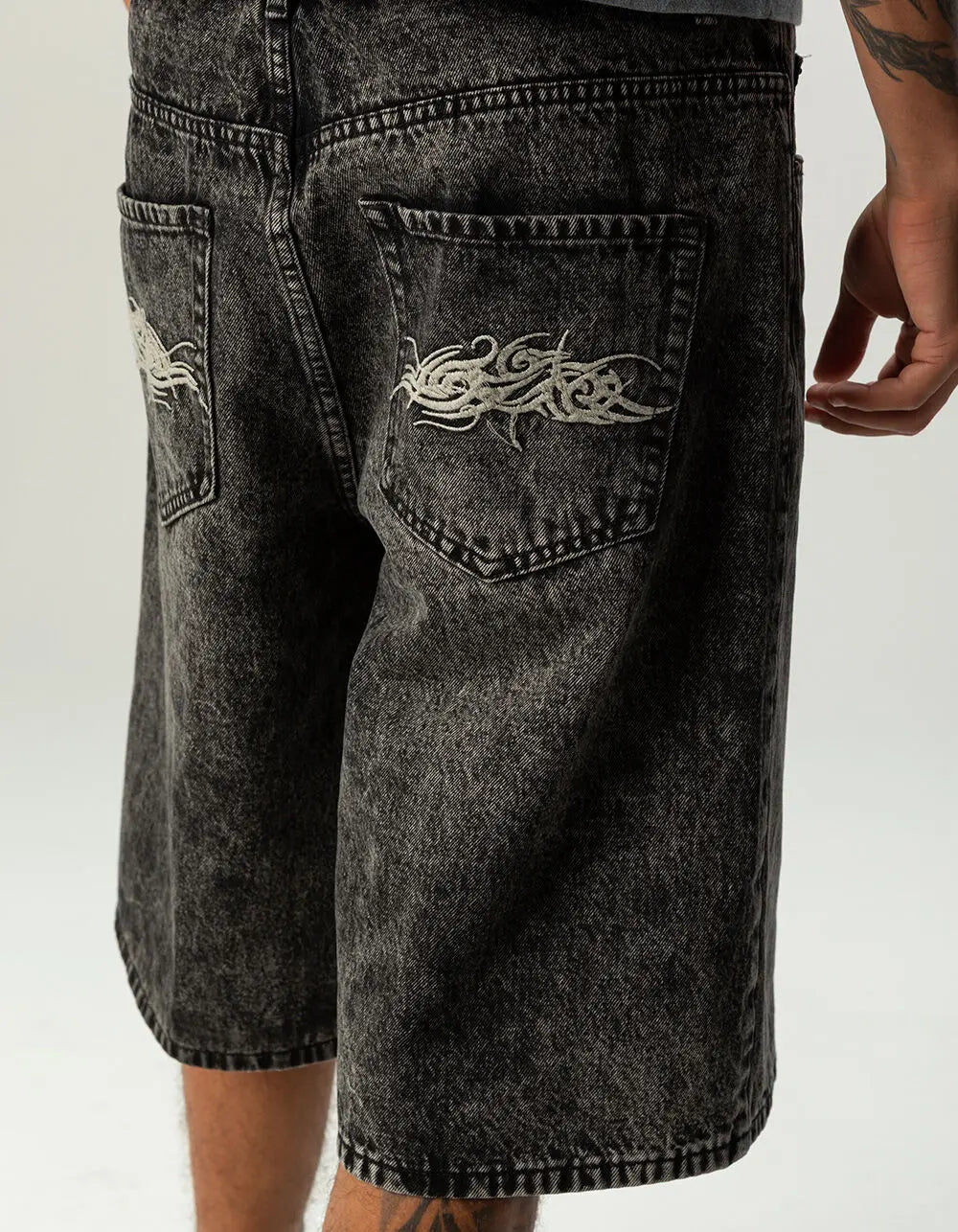 RSQ Mens Baggy Embroidered Jorts