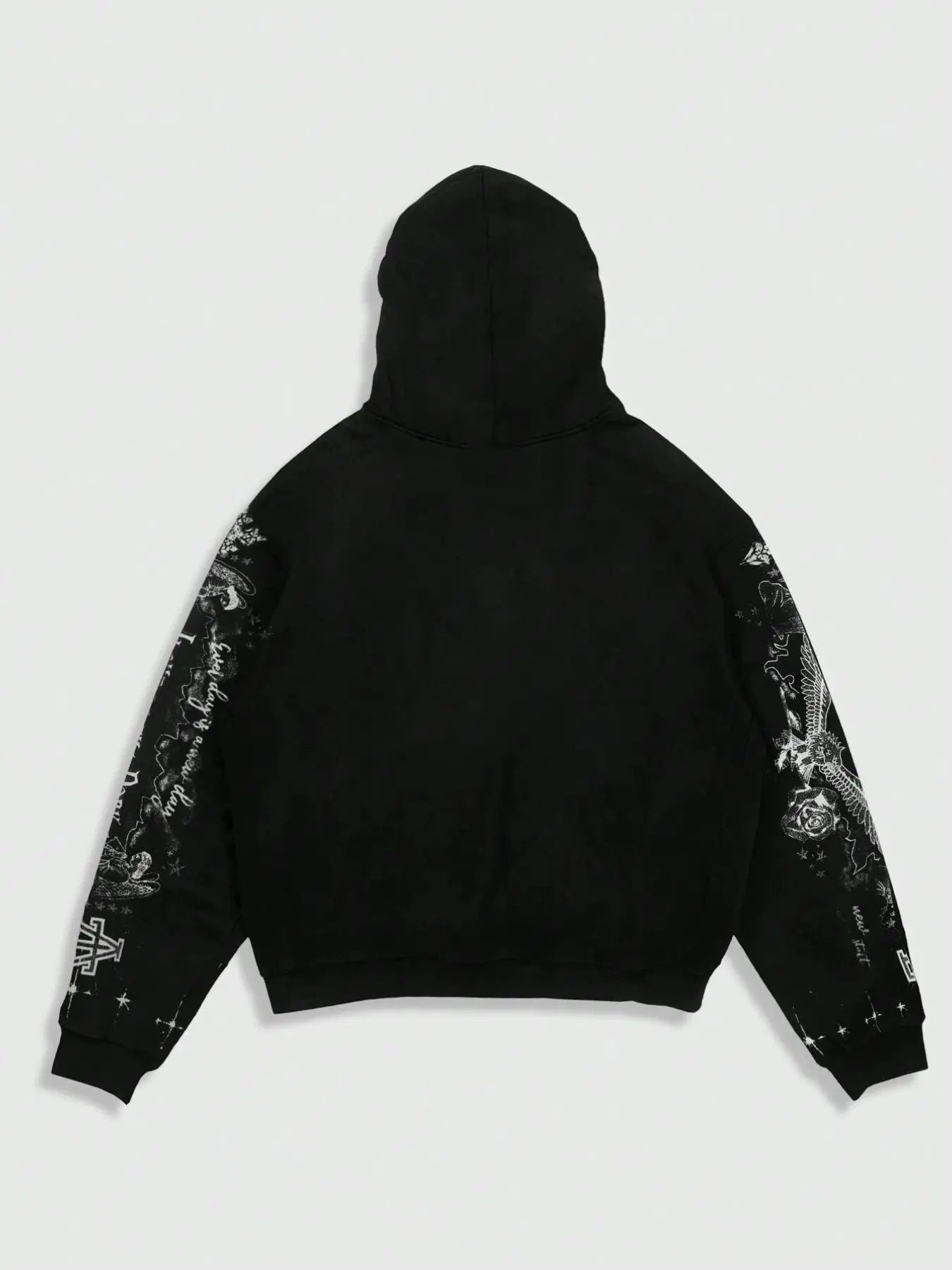Aesthetic Oversized Full‑Print Zip-Up Hoodie, Vintage Gothic Angel Design, Unisex Heavyweight Streetwear Sweatshirt Jacket, for Autumn & Winter Night Out