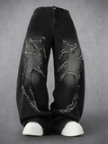 Men'S Y2K Flame Baggy Jeans
