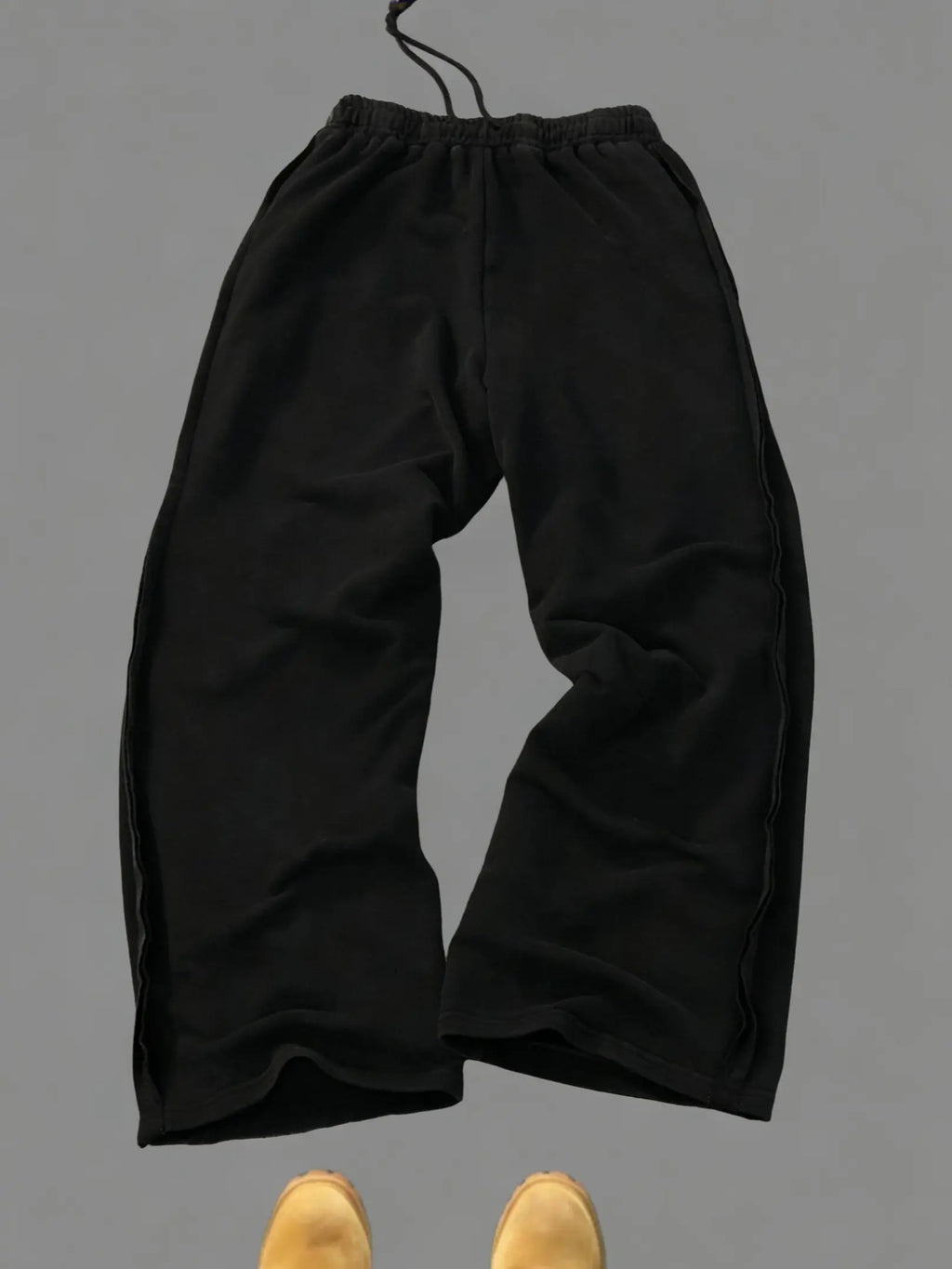 Y2K Gothic Wide Leg Sweatpants with Red Wing Print in Black