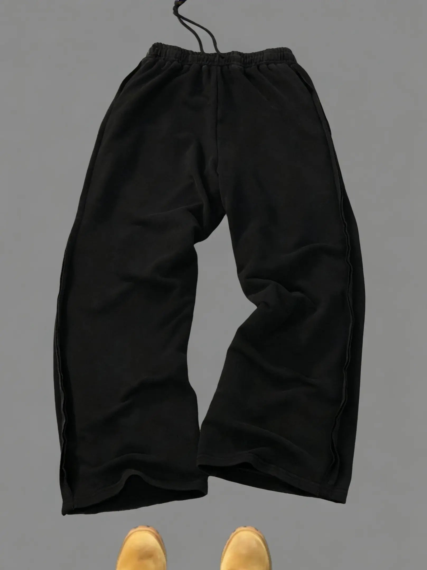 Y2K Gothic Wide Leg Sweatpants with Red Wing Print in Black